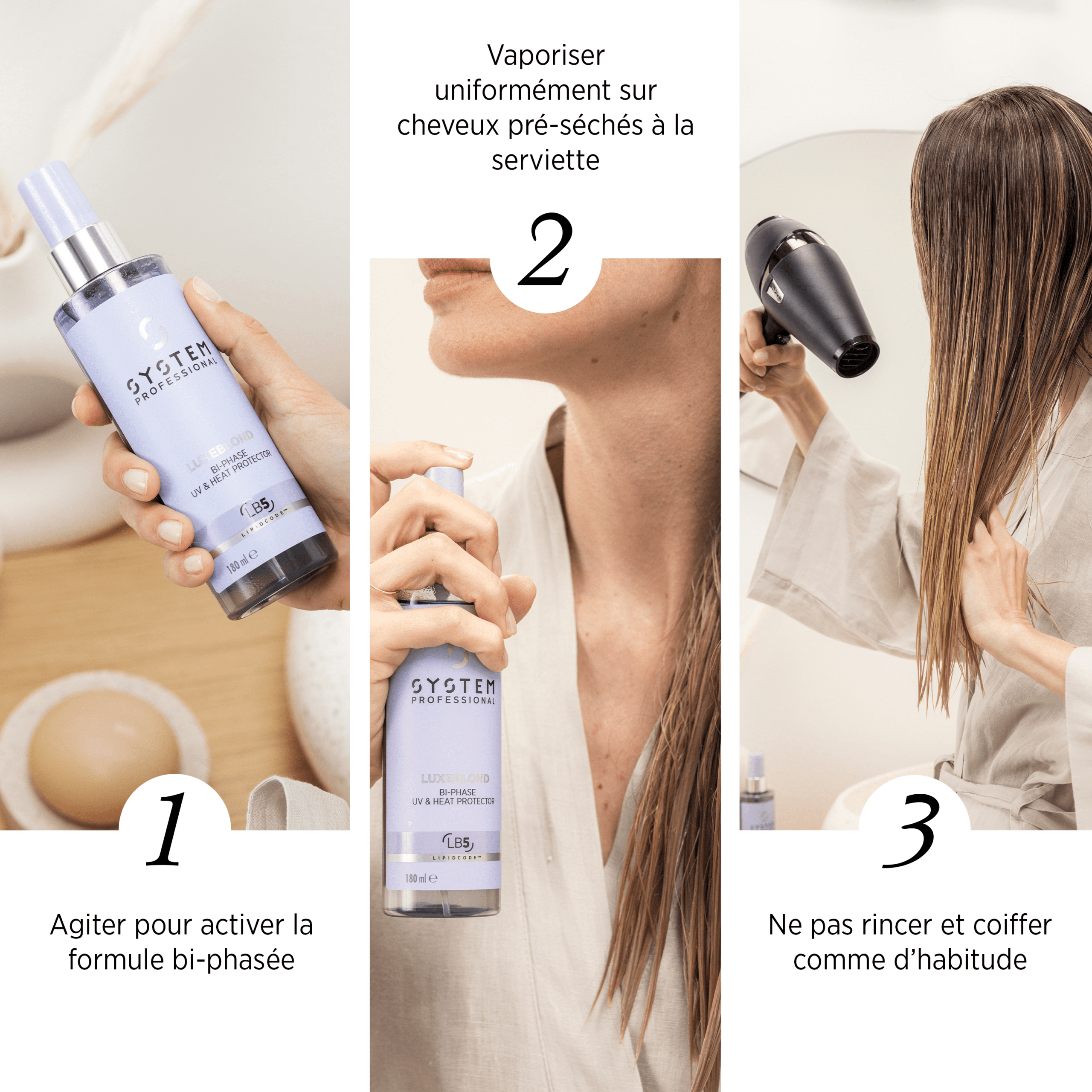 Spray Bi-phasé Anti-UV et Thermoprotecteur pour tous types de blonds – LuxeBlond — vue 3
