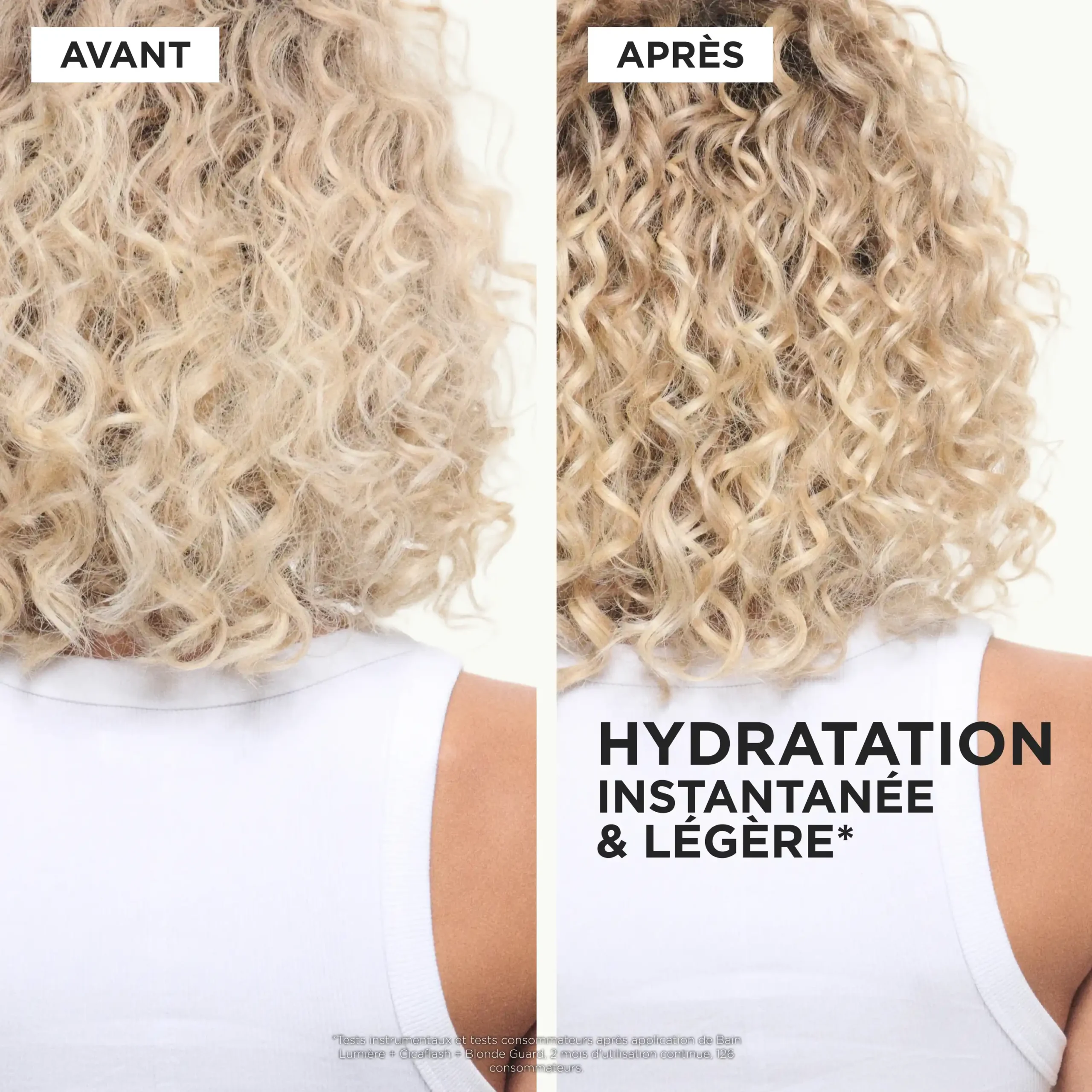 Avant après utilisation du Bain Lumière Blond Absolu Kérastase — vue 3