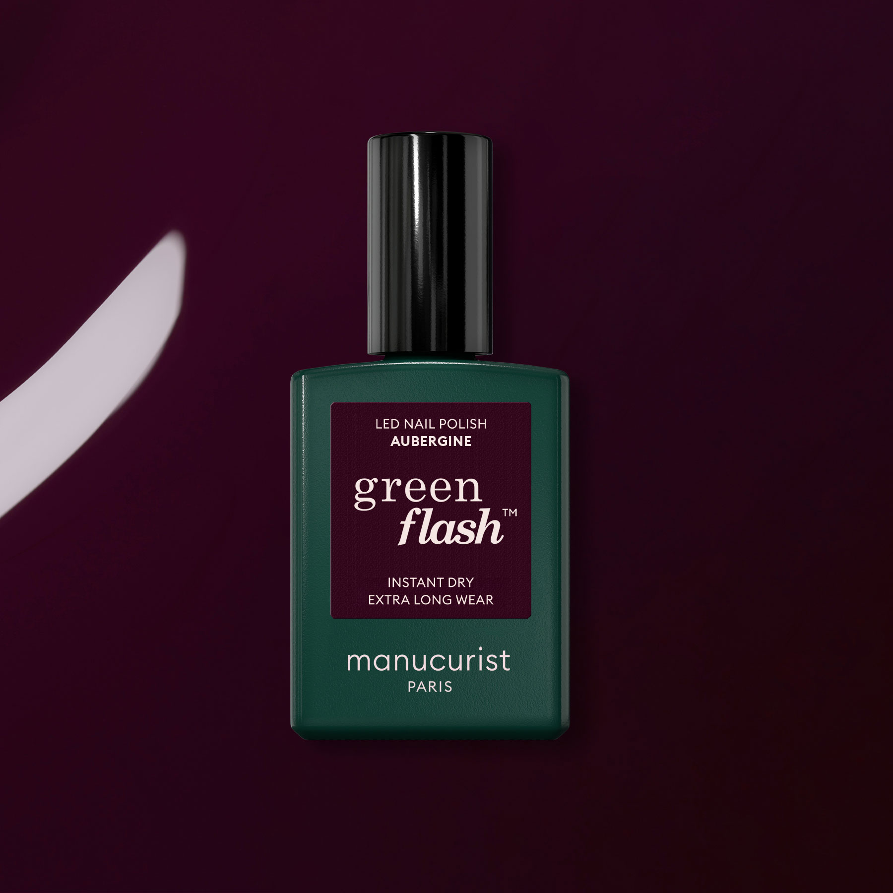 Vernis semi-permanent GREEN FLASH – AUBERGINE — vue 4