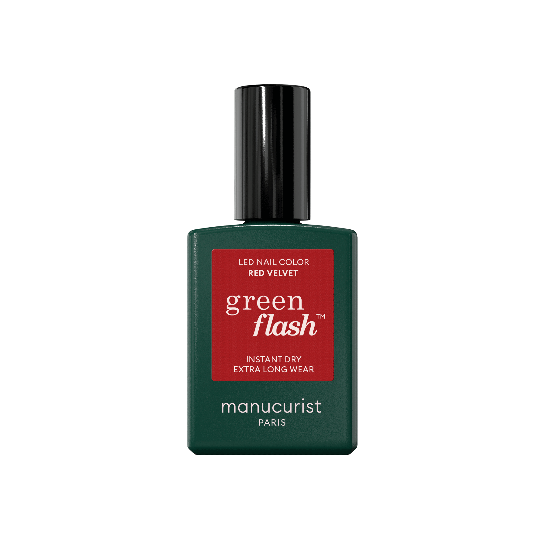 Vernis semi-permanent GREEN FLASH – RED VELVET