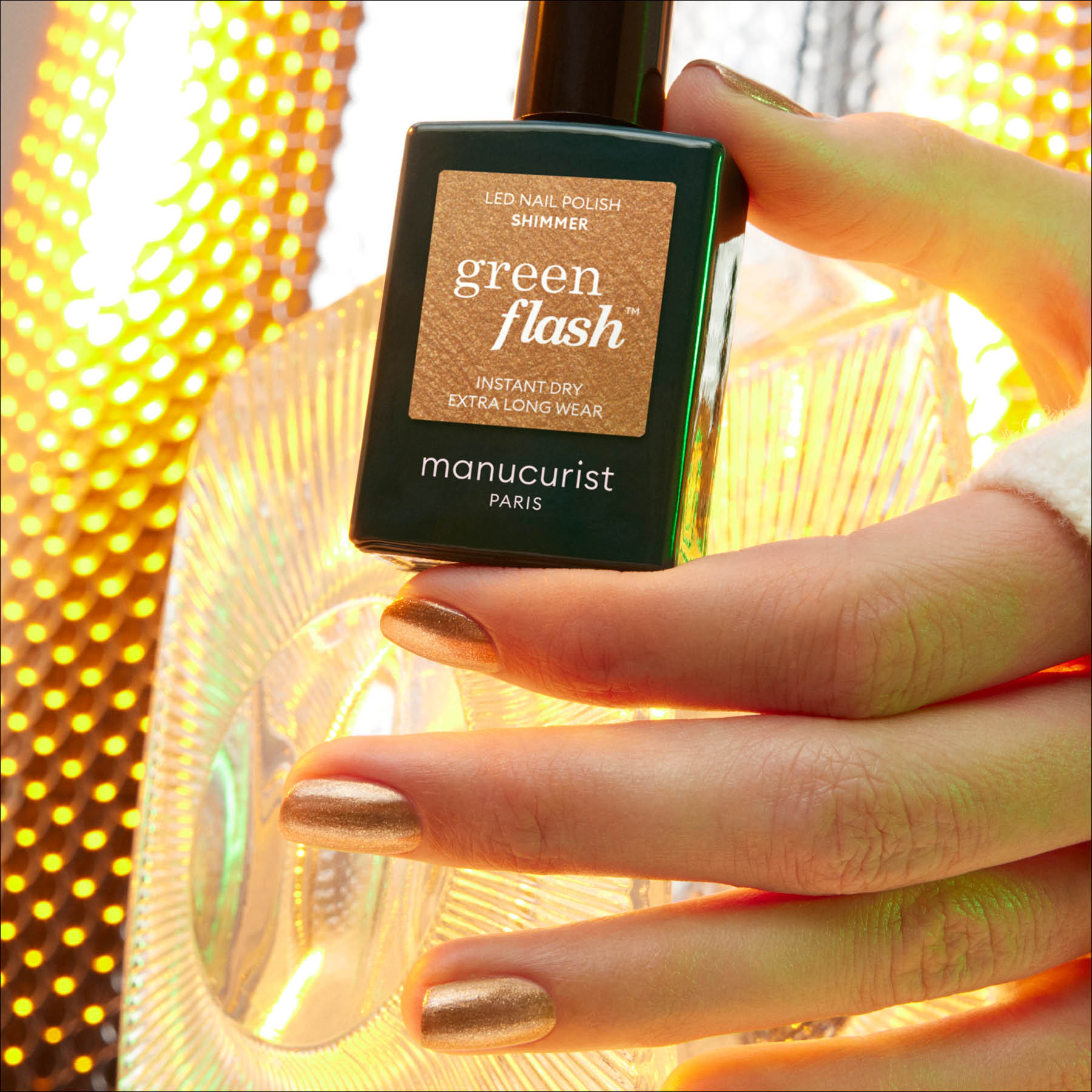 Vernis semi-permanent GREEN FLASH – SHIMMER — vue 3