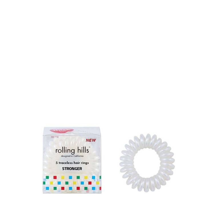 5 Elastiques Spirale Epais Blanc