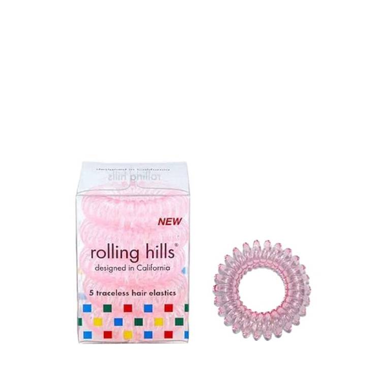 5 Elastiques Spirale Rose