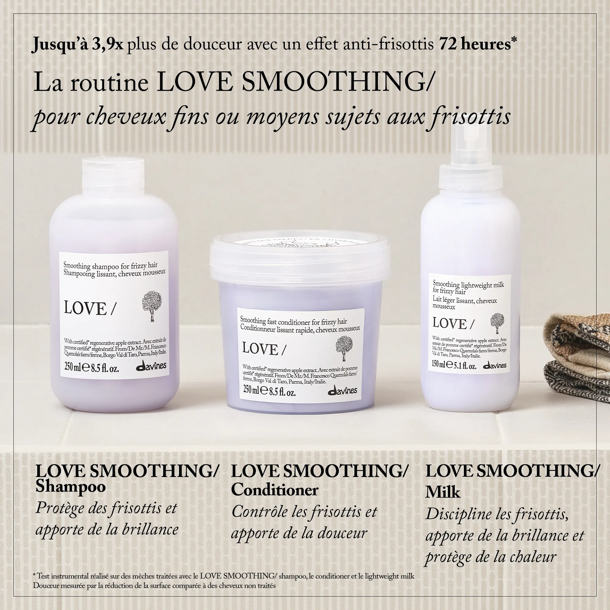 Routine capillaire de la gamme Love Smoothing Davines — vue 3