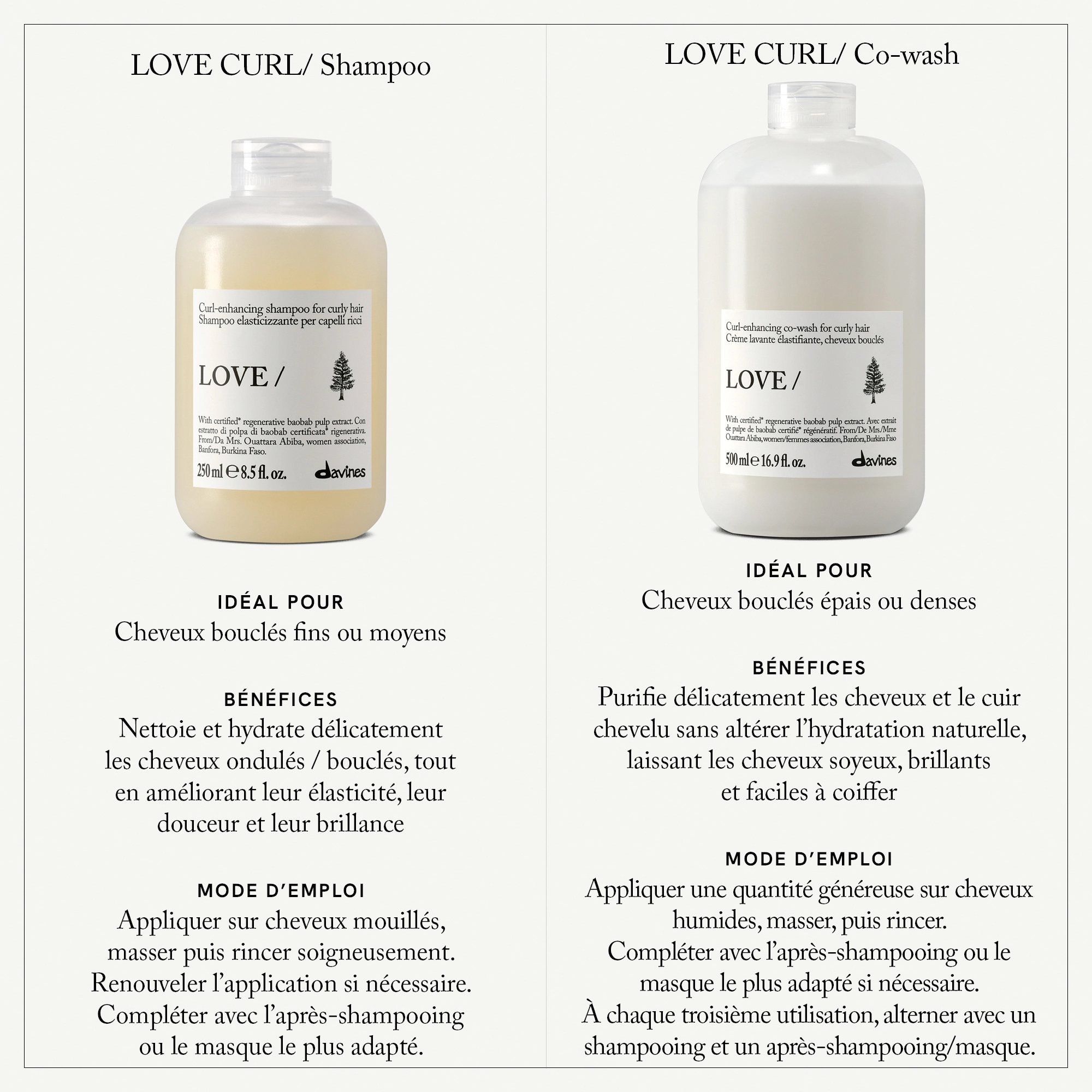 Comparatif shampoing et co-wash de la gamme Love Curl de Davines — vue 7