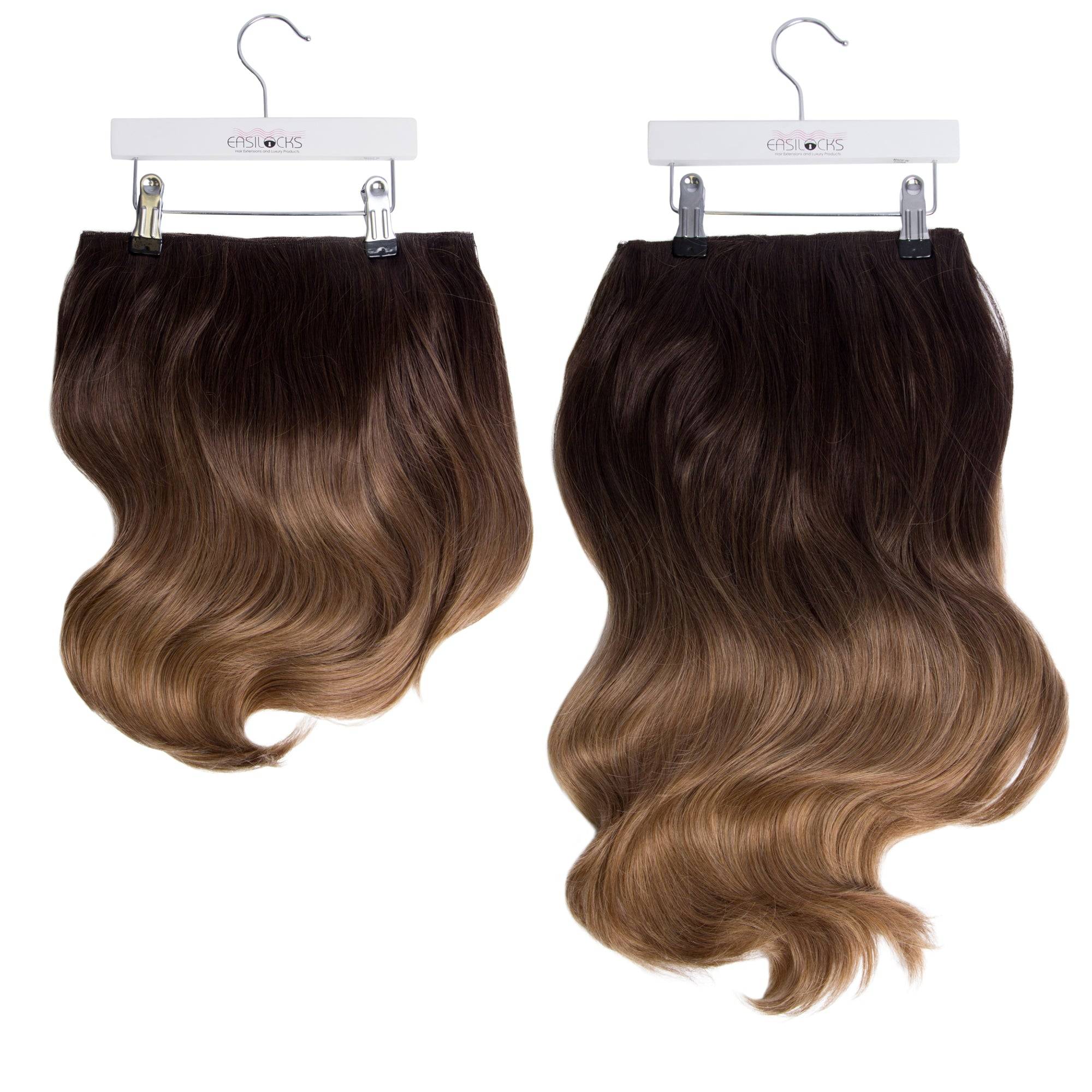 Megan’s Bouncy Blow HD Fibre Hair Extensions - 14” & 22" - Bronzed Coffee Ombre