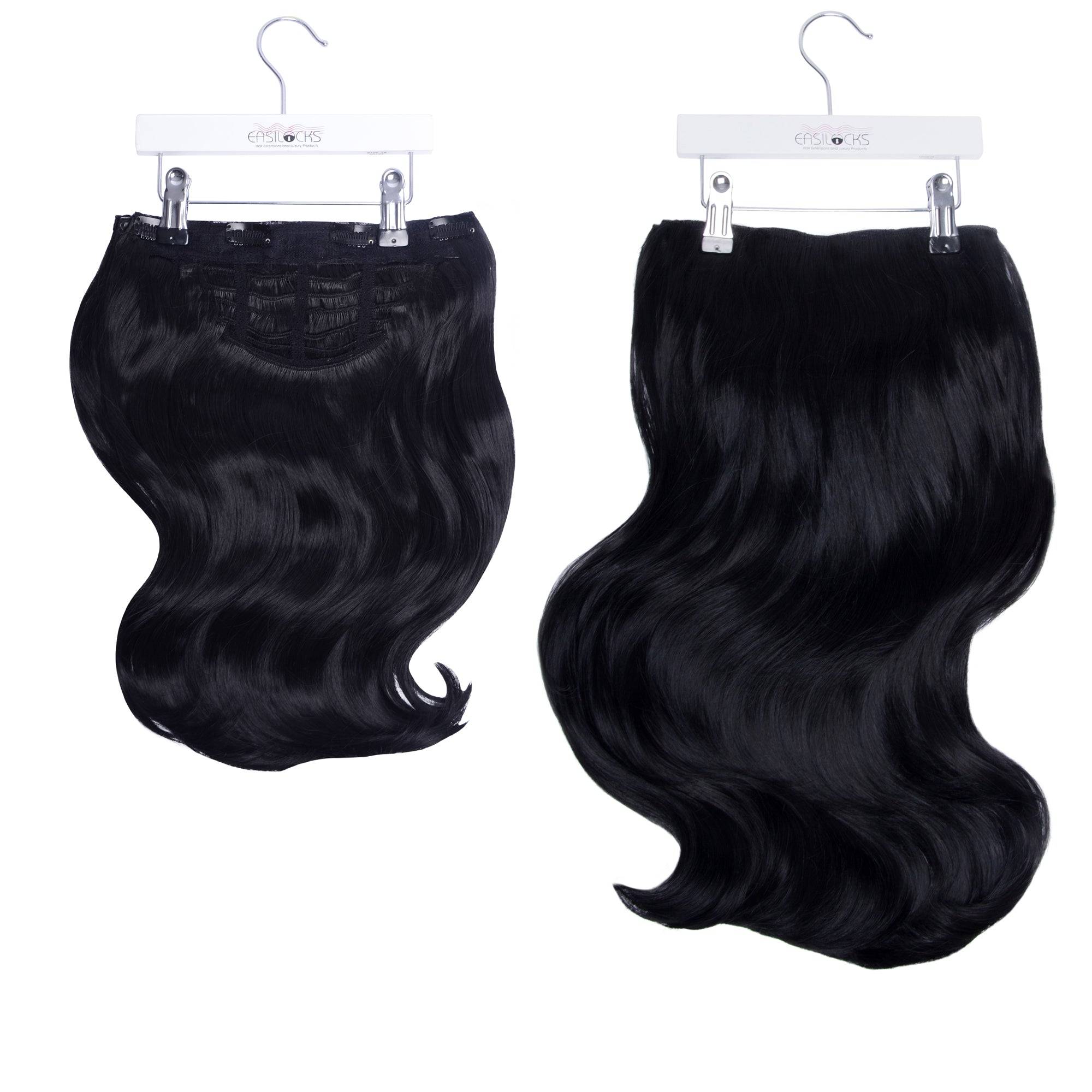 Megan’s Bouncy Blow HD Fibre Hair Extensions - 14” & 22" - Ebony/Black