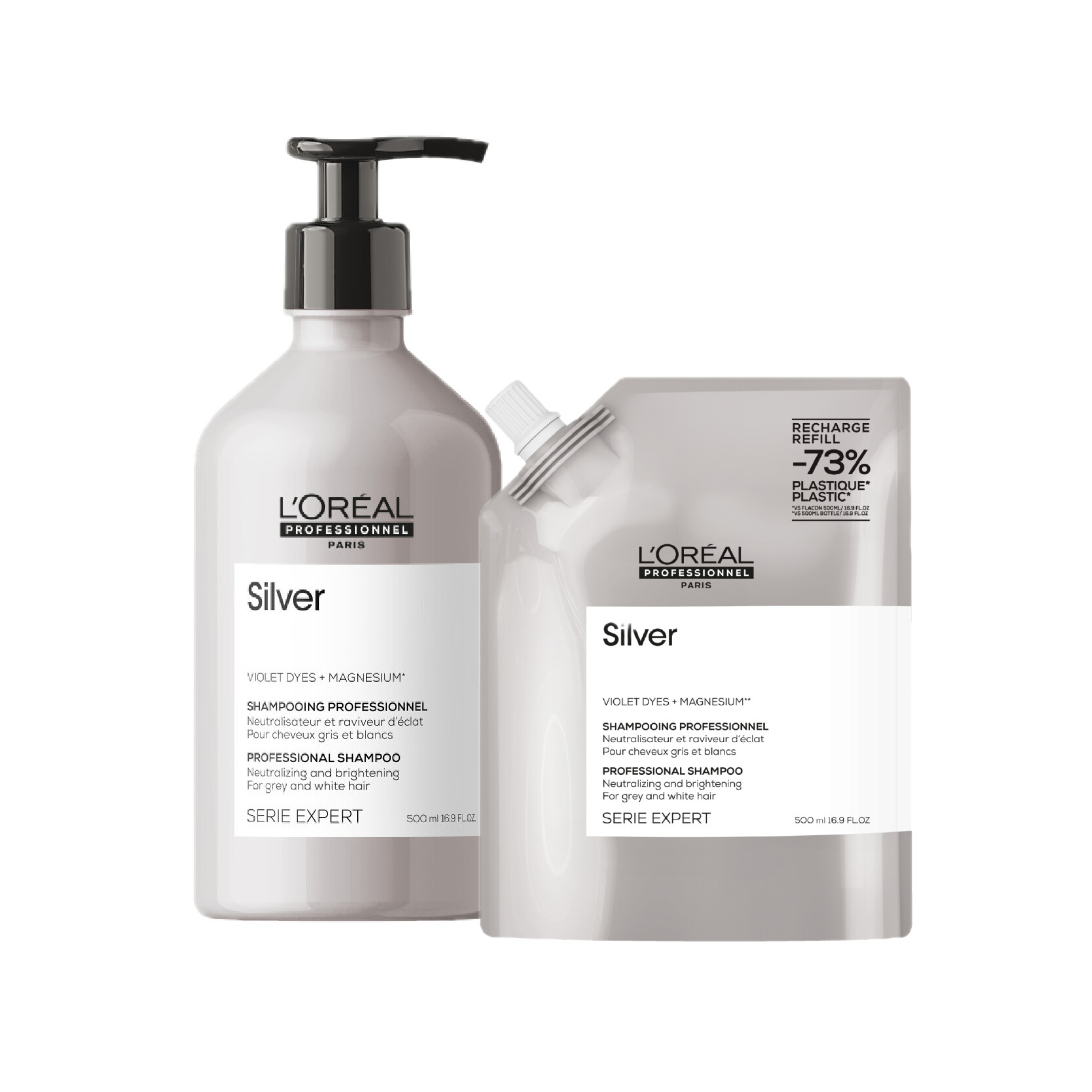 Duo Silver – Shampoing 500ml et recharge 500ml