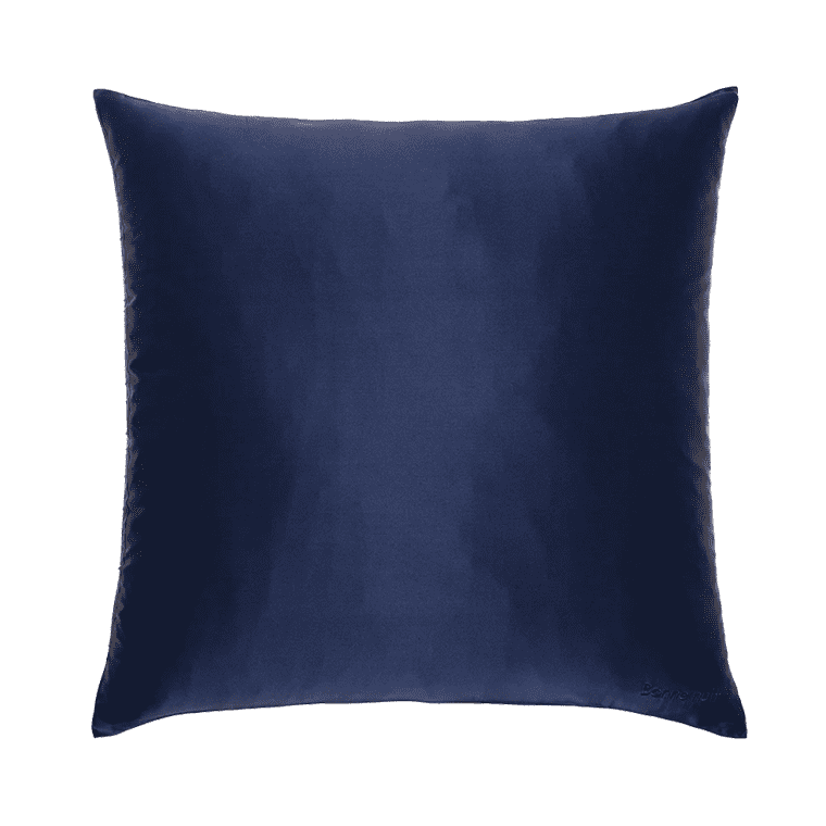 Taie d'oreiller en soie bleu marine