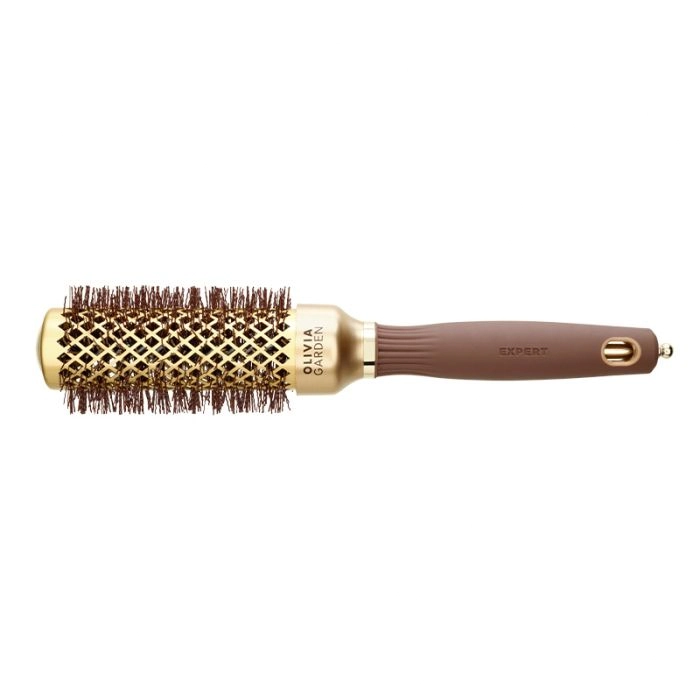 Olivia Garden brosse Expert Blowout Shine Wavy Bristles Gold & Brown 35 mm
